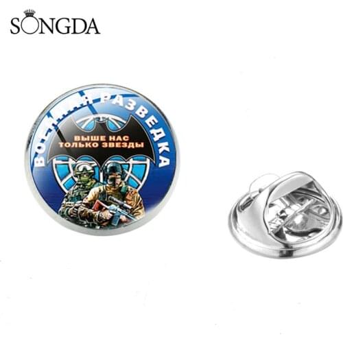 CCCP USSR Russian Special Forces Spetsnaz GRU Sniper Brooches Pins Art Photo Dome Glass Badge For Military Fans Jewelry Gifts
