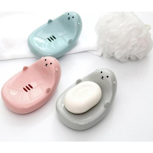 Cartoon Animals Soap Holder Dish Tray Storage Soap Rack Baby Shower Box Bath Shower Tray Holder Container For Bath Shower Plate