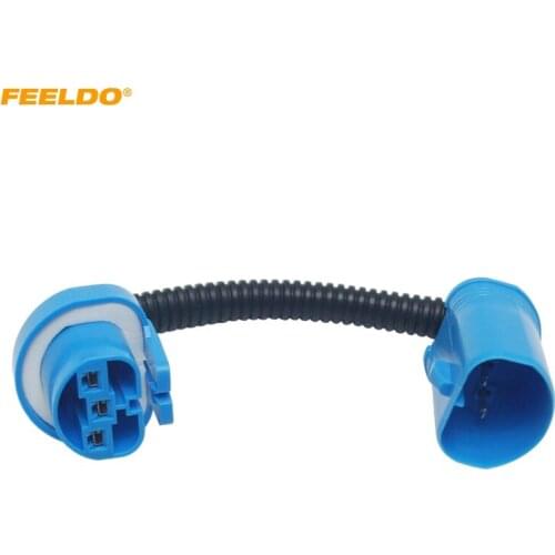 FEELDO 1PC Auto LED HID Headlight Cable 9004/9007 Connector Plug Lamp Bulb Socket Wiring Adapter Holder #AM5945