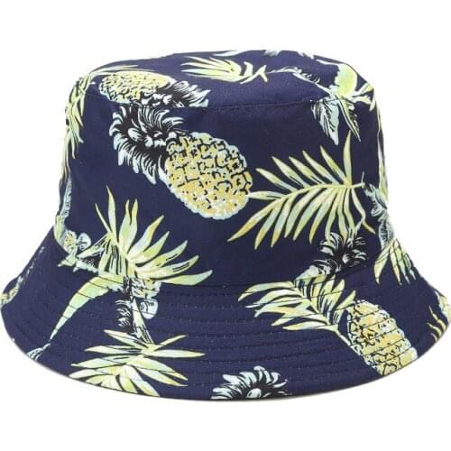 Ldslyjr Cotton Pineapple Print Bucket Hat Fisherman Hat Outdoor Travel Hat Sun Cap Hats for Men and Women 354