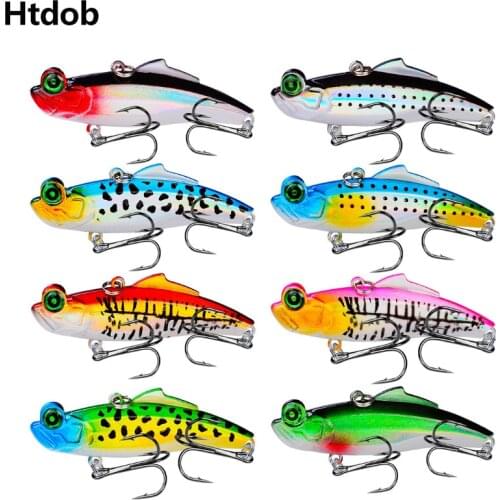 Htdob 8Pcs Sinking VIB Fishing Lure Vibration Artificial Baits Winter Fishing wobbler Bass Crankbait Fishing Tackle
