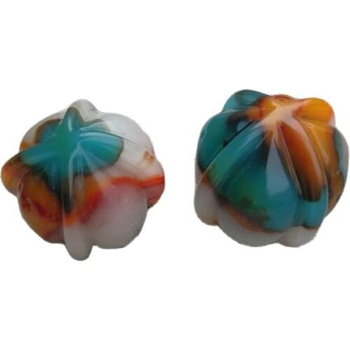 China Hand Carved Golden Silk Jade Colorful Jade Walnut Massage Handball