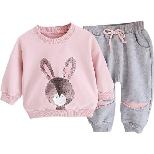 New Spring Autumn Fashion Baby Girl Clothes Suit Children Sports T-Shirt Pants 2Pcs/Sets Toddler Casual Costume Kids Tracksuits