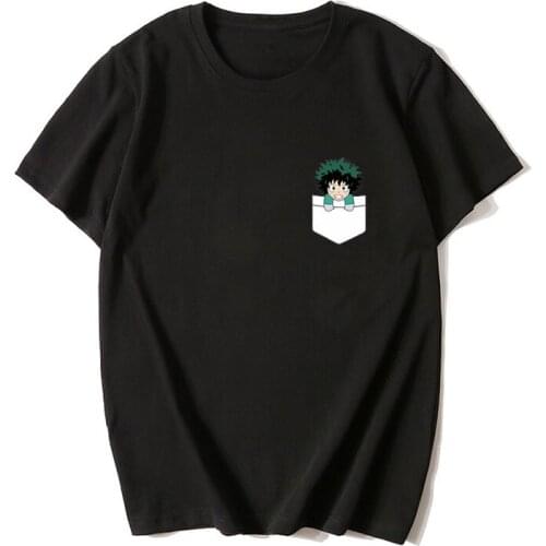 Summer Cartoon Anime My Hero Academia T Shirt Custom logo Midoriya Izuku T-Shirt Women Men Harajuku Short Sleeve deku Tops
