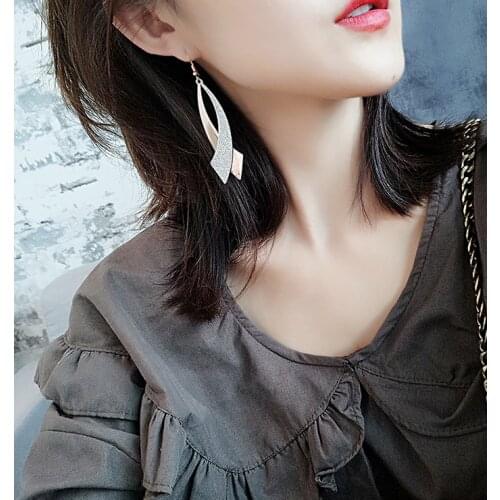 Frosted Rose Gold Double Curved Earrings for Women Classic high Quality Banquet Women Earring Jewelry Drop shipping