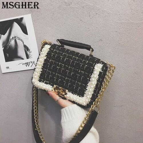 Fashion Lattice Pattern Women PU Shoulder Bag Fashion Classical Casual Portable Female Chain Leather Travel Flap Bag WB1822