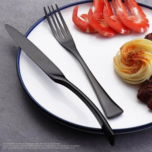 4pcs/16pcs/24pcs Black Cutlery Set Stainless Steel Utensils Kitchen Fork Spoons Knives Set Teaspoons Tableware Sets Wholesale