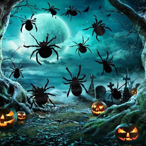 Suchme DIY Halloween Spider Bat Sticker Party Supplies PVC 3D Decorative Scary Bats Wall Sticker Eve Home Window Decoration Set