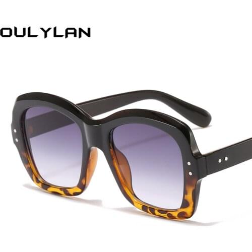 Oulylan 2021 New Oversized Sunglasses Women Men Fashion Vintage Square Eyewear Shades Sun Glasses UV400 Big Frame