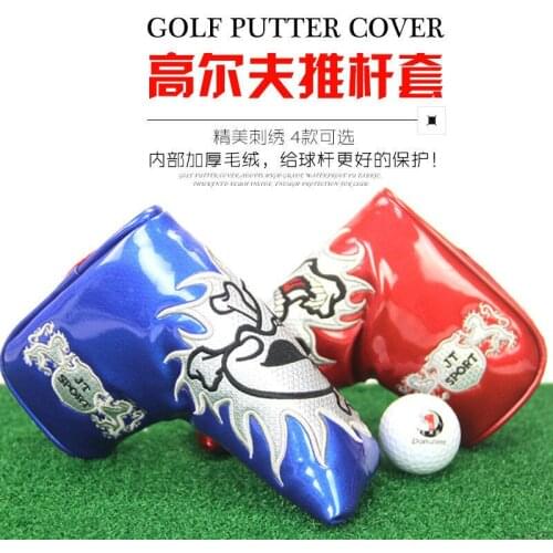 New Golf Putter Cover Skull Magnetic magnet keeper Golf Club Head Covers for Putter PU Leather Mallet Putter Headcover