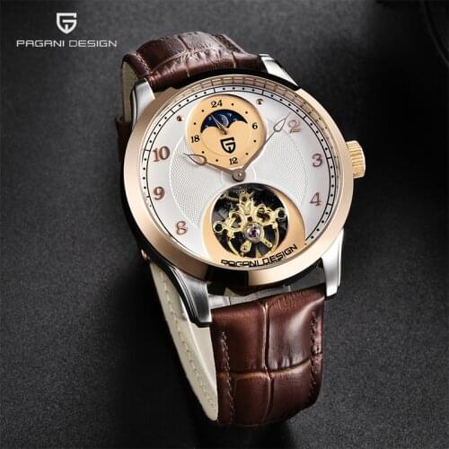 Pagani Design 2021 New Top Fashion Luxury Men' Automatic Mechanical Watches Multi-function Waterproof Moon Phase Leather Watches