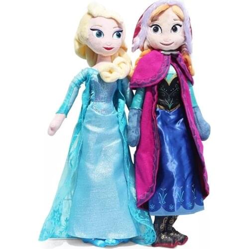 50cm Disney Frozen Anna Elsa Plush Doll Toy Snow Queen Princess Doll Toys Stuffed Plush Birthday Christmas Gift for Kids Girls