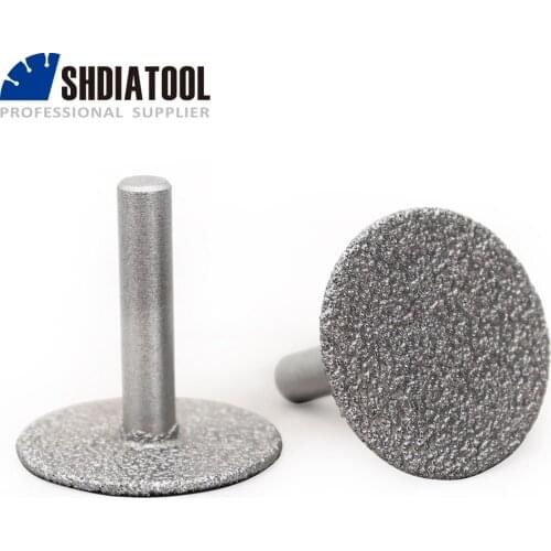 DIATOOL 2pcs (Dia50mm+ 40mm) Vacuum brazed diamond discs with 8mm shank cutting engraving stone granite mini diamond blade