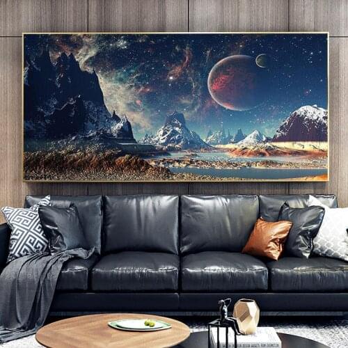 Modern Universe Space System Galaxy Landscape Canvas Painting Posters and Stars Planet Prints Wall Art Pictures Home Decoration