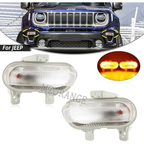 Foglights for Jeep Renegade 2019 2020 Car Head Light drl fogLamp day light headlight fog light Decoration Cover Accessories