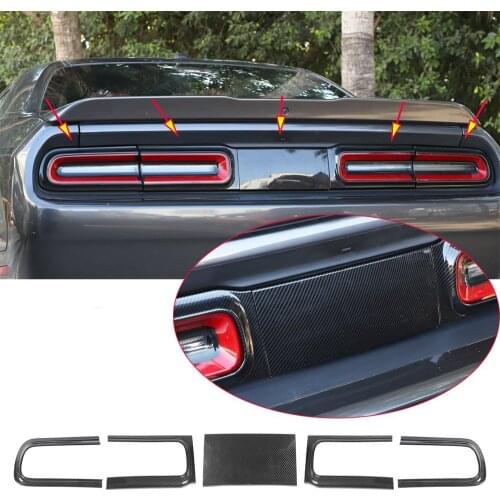 Carbon Fiber ABS Rear Tail Light Lamp Cover Kit ForDodge Challenger 2015-2020