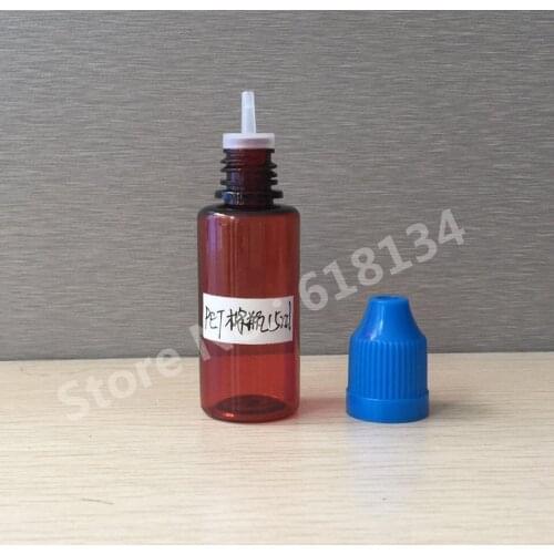 High quality Acid Etch 15ml amber PET material dropper bottle for liquid