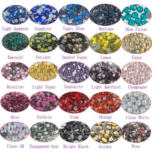 High Quality FlatBack HotFix Rhinestones Glass Crystal Rhinestones Thermal Adhesive Iron On Stone For Nail Art Clothes Bag Shoes