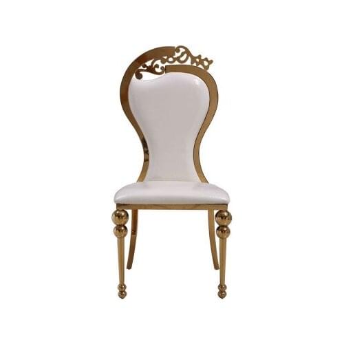 Light luxury postmodern dining chair Metal chair Hotel negotiation chair stainless steel round tube leather restaurant chair
