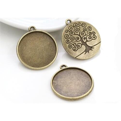 10pcs 20mm Inner Size Antique Bronze Classic Style Cabochon Base Setting Charms Pendant (D3-54)