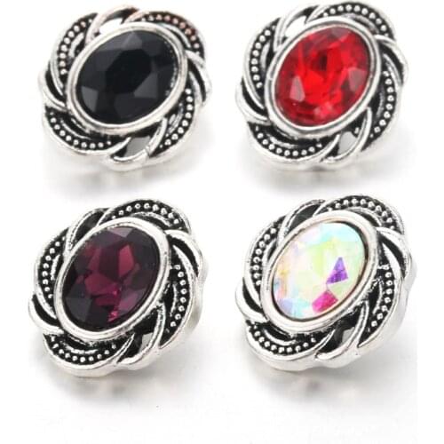 10pcs/lot New Cat Snap Jewelry 12mm Snap Buttons With Rhinestone Charm Button Fit Snap Bracelets Bangles for women