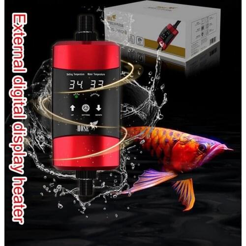 1200W Aquarium External Heater Fish Tank Digital Water Heating Rod Automatic Constant Temperature Control Thermostat 220V