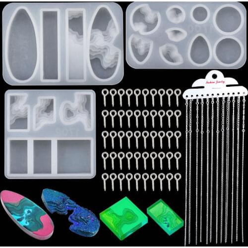 3D Splice Island Mountain Molds Resin Silicone Mold Pendant Casting Tools Craft Jewelry Making DIY Epoxy Resin Mold Transparent
