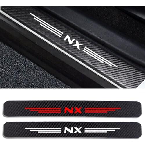 4PCS Auto Stickers Door Threshold Vinyl Protector For Lexus NX Car Door Sill Scuff Plate Guard Carbon Fiber Decor Accessories