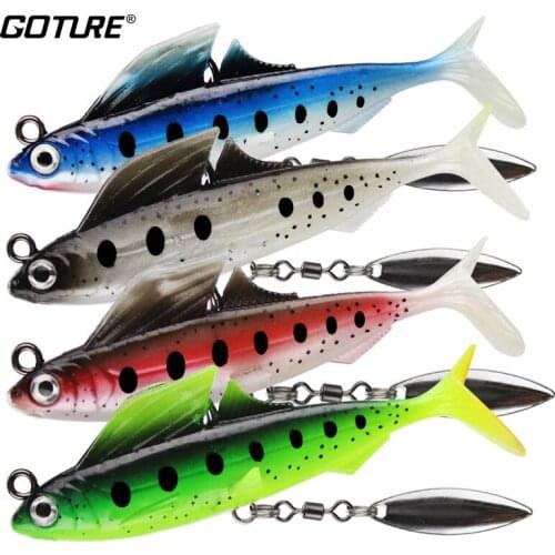 4pcs/lot Swimbait Fishing Lure 8.5cm 12.5g Wobblers Soft Silicone Bait with 360 Rotating Spoon For Bass Trout