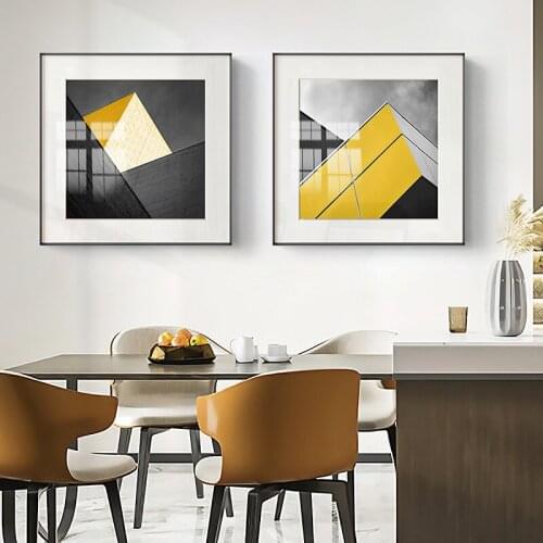 Abstract City Building Scenery Window Canvas Painting Sofa Background Wall Picture Poster Restaurant Living Room Home Decoration