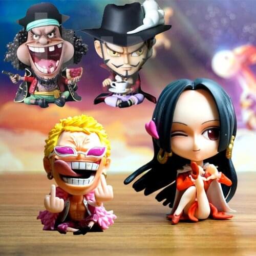 Anime Monkey D. Luffy Boa Hancock Dracule Mihawk Pvc Action Figure Collectible Model Q Edition Ornaments Toys For Children Gift