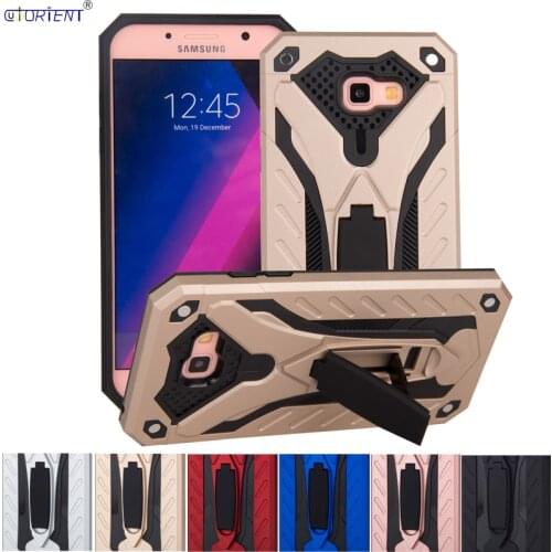 Stand Fitted Cover For Samsung Galaxy A7 2017 Bumper Case SM-A720F/DS SM-A720X Hybrid Armor Shockproof Back Case Phone Fundas