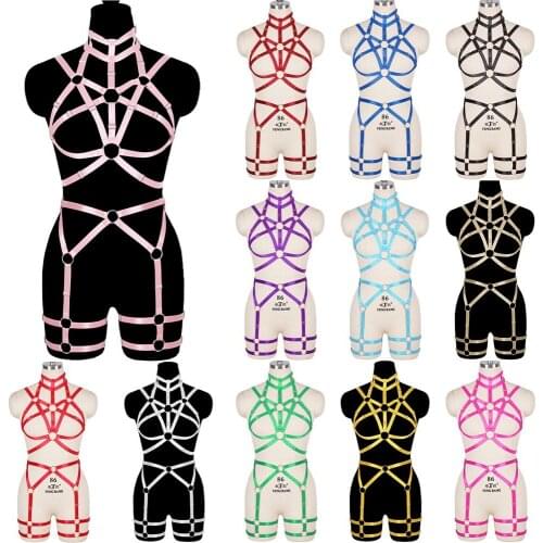 Body Stockings Garter Belt Goth Plump Woman Chest Harness Fashion Bdsm Rave Wear Light Sexy Bride Foot Bandage Sexy Lingerie Set