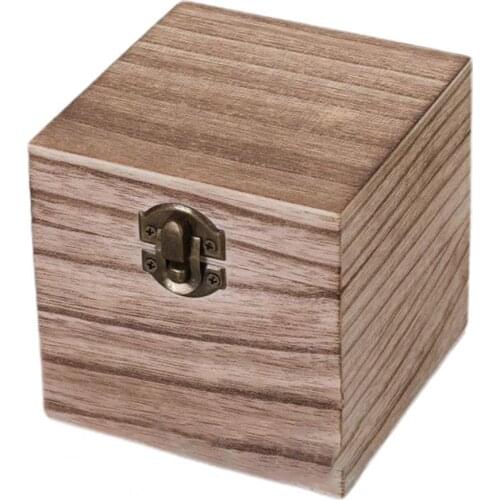 Retro Wooden Box Storage Holder Retro Style Clamshell Design Square Shaped Wooden Vintage Jewelry Storage Box for Small Items