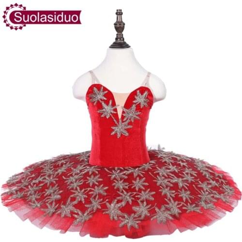 Kids Red Ballet Tutu The YAGP Performance Stage Wear Children Professional Ballet Dance Competition Costumes Women Ballet Skirt