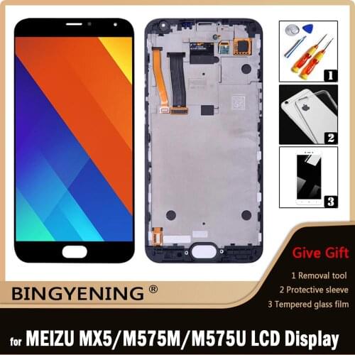 Original For Meizu MX5 LCD Display Screen Touch Digitizer Assembly For 5.5 inch Meizu MX 5 M575M M575U Phone With Frame Replace