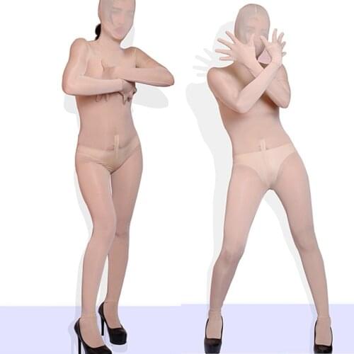 Fad Ice Silk Seamless Transparent Bodystocking Sexy Full-body Tights Woman Appeal Clothing Corset Sexy Temptation Body-Stocking