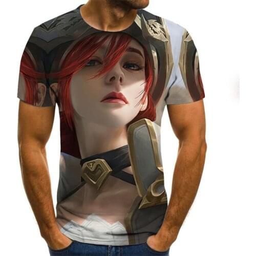 Game graphics T-shirt anime boys clothing casual Harajuku tops summer 3D mens T-shirt round neck shirt plus size streetwear