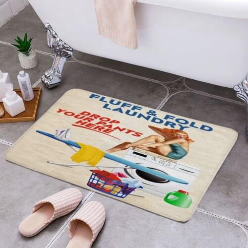 LAUNDRY VINTAGE PINUP 3D Print Doormats Rectangle Non-Slip DoorMat Bedroom Kitchen Entrance Print Door rugs Dropshipping