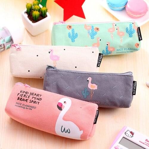 Creative Canvas Pencil Cases Stationery Storage Organizer Pencil Storage Bag Gifts School Office Pencil Bags Lovely Pencil Pouch
