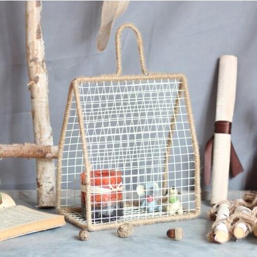 Handmade metal wire basket display rack