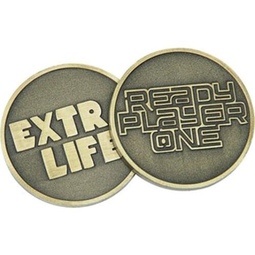 Moive Ready Player One Extra Life Coin Cosplay Prop Commemorative Coins