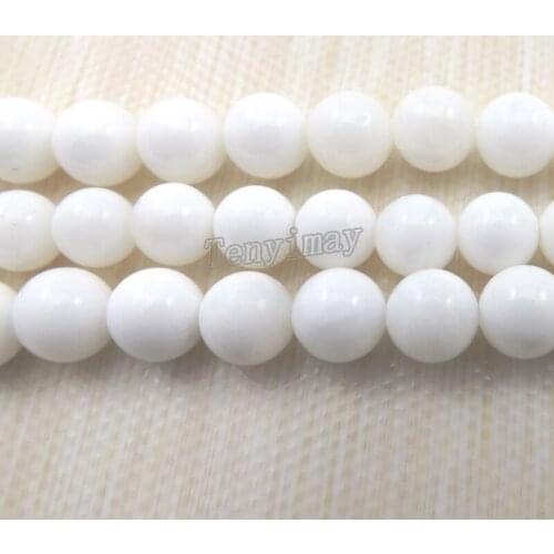 Natural 8mm White Coral Loose Beads Fit Jewelry DIY, Genuine Coral Beads, 16"/Strand Free Shipping