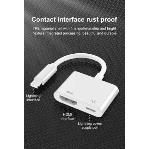 Novo Relampago Para HDMI conversor adaptador adequado para iPhone iPad Apple Telefone Motel Para TV com o Mesmo Cabo de tel