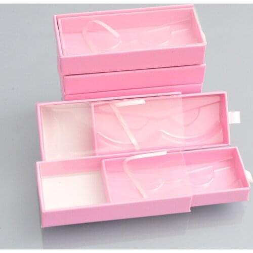Wholesale Eyelash Packaging Box Lash Boxes Package Custom Rectangle Drawer Plain Pink Faux Cils Makeup Storage Case bulk Vendors