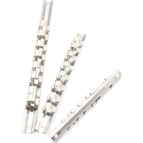 Organizer Storage Socket Rack Holder 1/4" 3/8" 1/2" with 16 Clips On Rail Tool