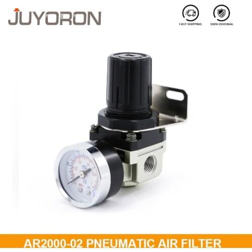 Pneumatic Filter AR2000-02 G1/4'' Control Compressor Pump Gas Regulating Regulator Treatment Unitswith Gauge Adjustable