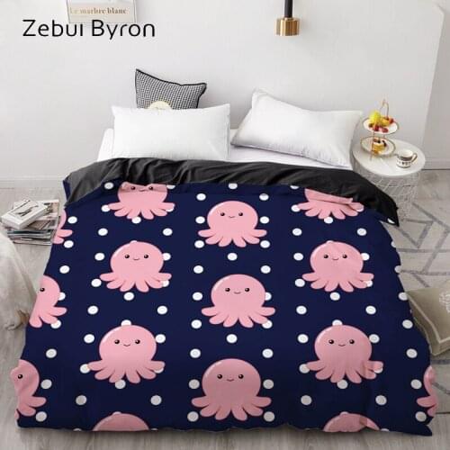 3D Print Custom Duvet Cover octopus,Comforter/Quilt/Blanket case Queen/King,Cartoon Bedding for kids/baby/children,drop ship