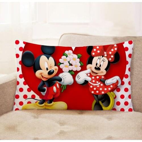 Pillow Case Mickey Minnie Pillowcase Mouse Pillow Cover Cartoon Anime Cushion Cover kids room Decor Short Plush Disney Series