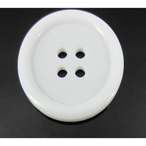 30pcs 1" White Resin Buttons Round Big Buttons Fit Sewing Craft Scrapbooking Accessories 25.0mm